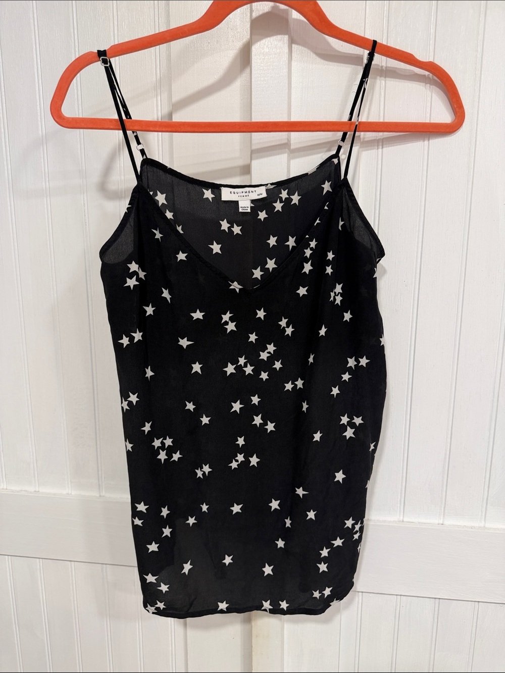 Equipment Black Silk Star-Print Camisole 100% silk size M